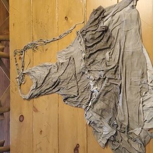 Vintage Roberto Cavalli gray flowy, strapy maxi style with beaded ties, size 8